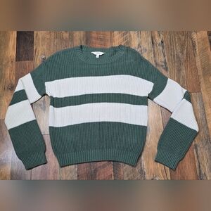 Bixby Nomad Girls Green & White Sweater